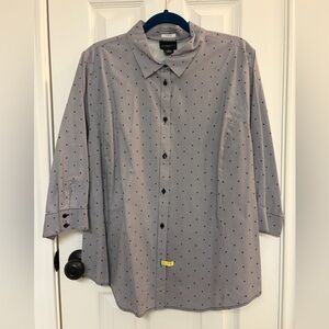 Liz Claiborne Women’s Gray Polka Dot Shirt Size 1x